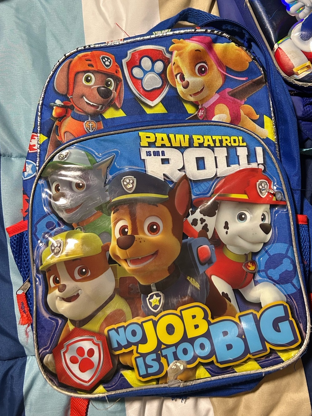 Paw Patrol Blue Backpack with Multicolor Character Print